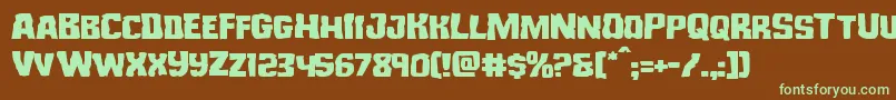 Monsterhunterexpand-fontti – vihreät fontit ruskealla taustalla
