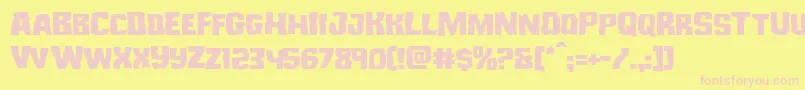 Monsterhunterexpand Font – Pink Fonts on Yellow Background
