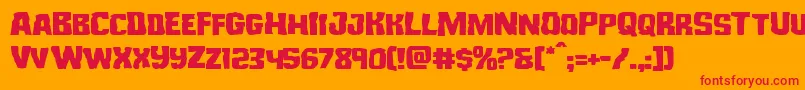 Monsterhunterexpand-fontti – punaiset fontit oranssilla taustalla