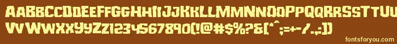 Шрифт Monsterhunterexpand – жёлтые шрифты на коричневом фоне