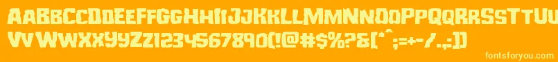 Monsterhunterexpand-Schriftart – Gelbe Schriften auf orangefarbenem Hintergrund