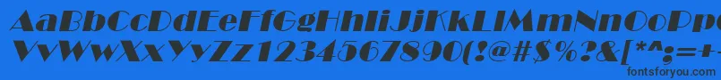 MarqueeItalic Font – Black Fonts on Blue Background