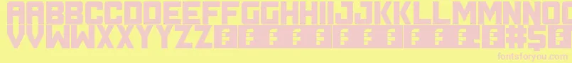 Timeline-fontti – vaaleanpunaiset fontit keltaisella taustalla