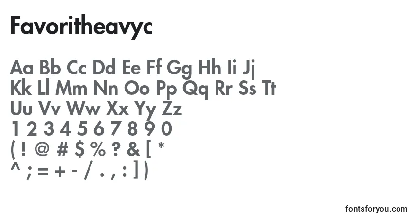 Czcionka Favoritheavyc – alfabet, cyfry, specjalne znaki