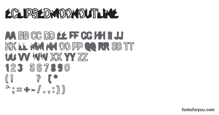 Eclipsedmoonoutline Font – alphabet, numbers, special characters