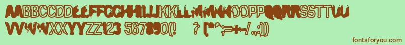 Eclipsedmoonoutline Font – Brown Fonts on Green Background