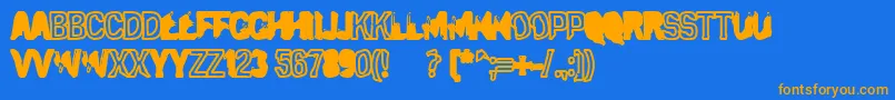 Eclipsedmoonoutline Font – Orange Fonts on Blue Background