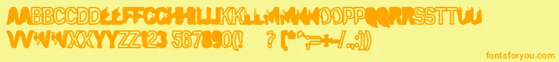 Eclipsedmoonoutline Font – Orange Fonts on Yellow Background