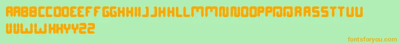 DigitalGothic-Schriftart – Orangefarbene Schriften auf grünem Hintergrund