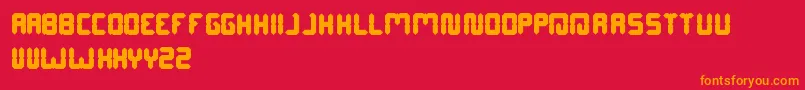 DigitalGothic-Schriftart – Orangefarbene Schriften auf rotem Hintergrund