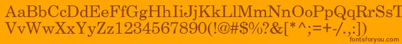 フォントBackroadLight – オレンジの背景に茶色のフォント