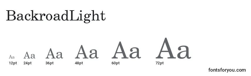 BackroadLight Font Sizes