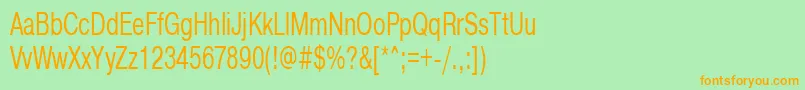 フォントPragmaticactt65n – オレンジの文字が緑の背景にあります。