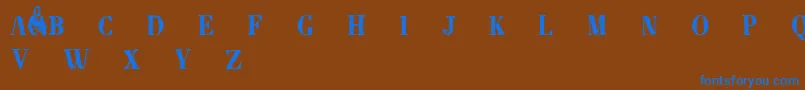 Napoleondemo-fontti – siniset fontit ruskealla taustalla