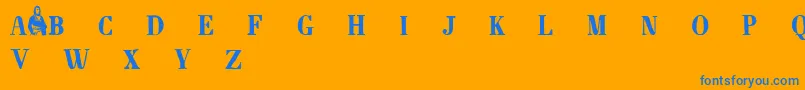 Napoleondemo Font – Blue Fonts on Orange Background