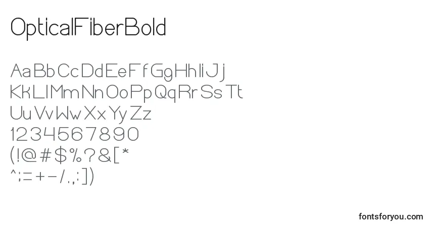 Шрифт OpticalFiberBold – алфавит, цифры, специальные символы