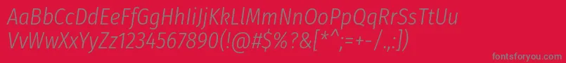 Más sobre la fuente FirasanscondensedLightitalic fuente FirasanscondensedLightitalic – Fuentes Grises Sobre Fondo Rojo