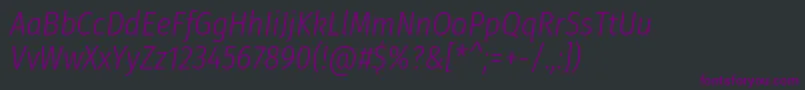 フォントFirasanscondensedLightitalic – 黒い背景に紫のフォント