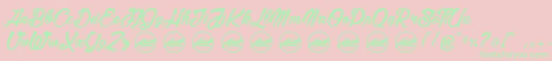 BarberStreetPersonaluseonly Font – Green Fonts on Pink Background