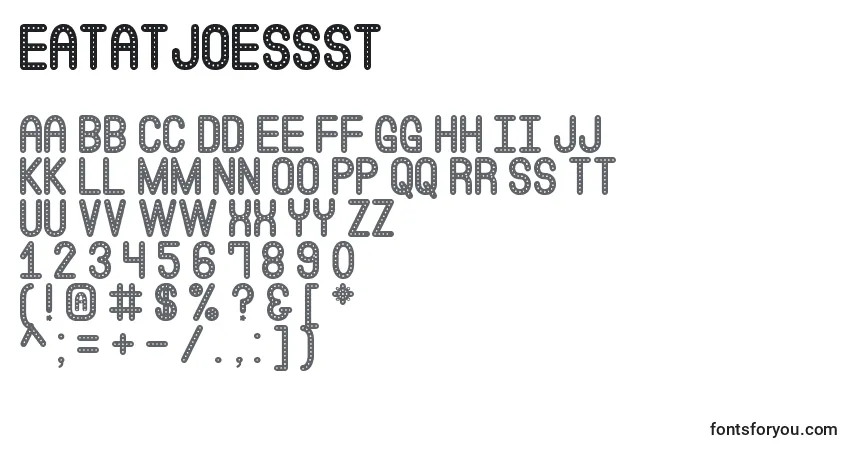 Czcionka EatAtJoessSt – alfabet, cyfry, specjalne znaki