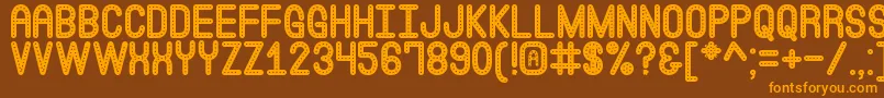 EatAtJoessSt Font – Orange Fonts on Brown Background