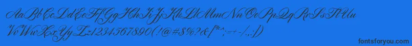 フォントCylburn – 黒い文字の青い背景