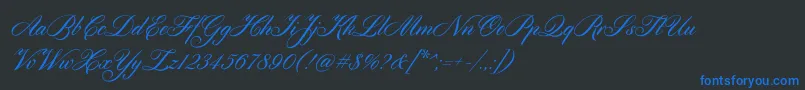 Cylburn-Schriftart – Blaue Schriften auf schwarzem Hintergrund