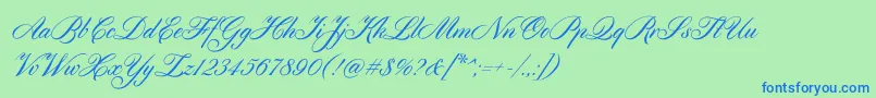 Cylburn Font – Blue Fonts on Green Background