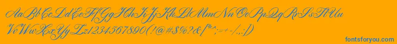 フォントCylburn – オレンジの背景に青い文字