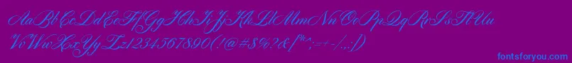 フォントCylburn – 紫色の背景に青い文字