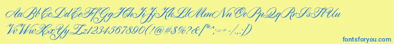 Czcionka Cylburn – niebieskie czcionki na żółtym tle