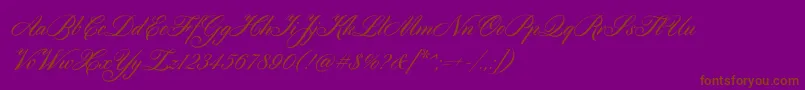 フォントCylburn – 紫色の背景に茶色のフォント