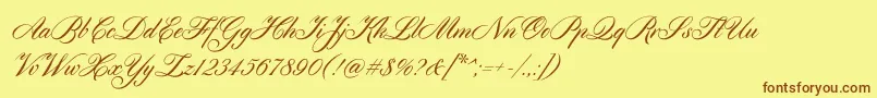 Czcionka Cylburn – brązowe czcionki na żółtym tle