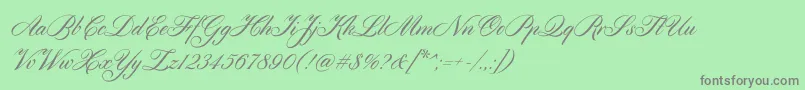 Cylburn-fontti – harmaat kirjasimet vihreällä taustalla