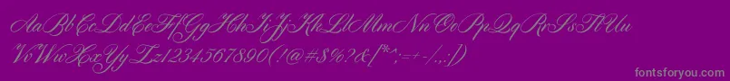 フォントCylburn – 紫の背景に灰色の文字