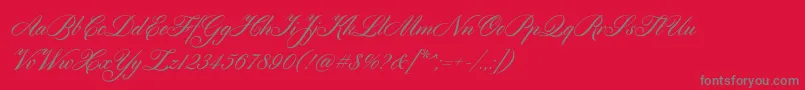 Cylburn-fontti – harmaat kirjasimet punaisella taustalla