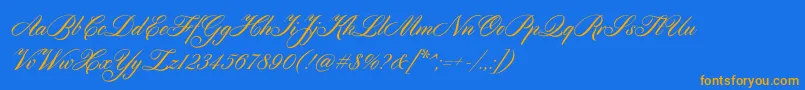Cylburn Font – Orange Fonts on Blue Background