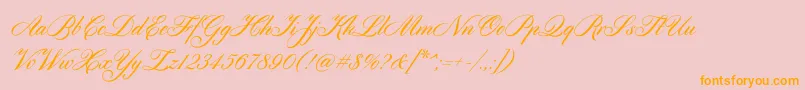 Cylburn-Schriftart – Orangefarbene Schriften auf rosa Hintergrund