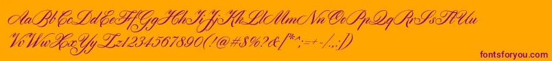 Cylburn-Schriftart – Violette Schriften auf orangefarbenem Hintergrund