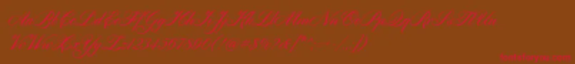 Czcionka Cylburn – czerwone czcionki na brązowym tle