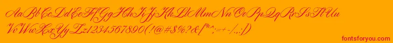 Cylburn-Schriftart – Rote Schriften auf orangefarbenem Hintergrund
