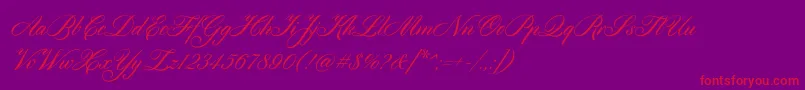 フォントCylburn – 紫の背景に赤い文字