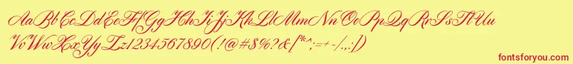Cylburn-fontti – punaiset fontit keltaisella taustalla