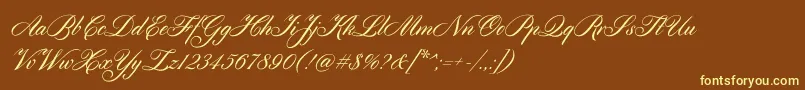 Cylburn-fontti – keltaiset fontit ruskealla taustalla