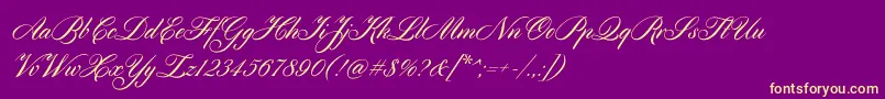 Cylburn-Schriftart – Gelbe Schriften auf violettem Hintergrund