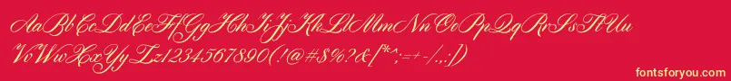 Cylburn-fontti – keltaiset fontit punaisella taustalla