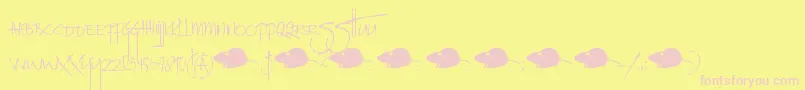 Czcionka DkRatInfestedMailbox – różowe czcionki na żółtym tle