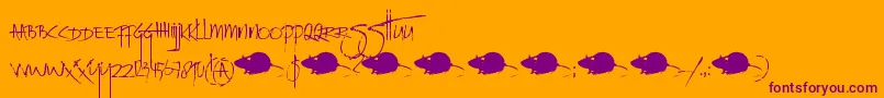 Шрифт DkRatInfestedMailbox – фиолетовые шрифты на оранжевом фоне