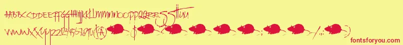 DkRatInfestedMailbox Font – Red Fonts on Yellow Background