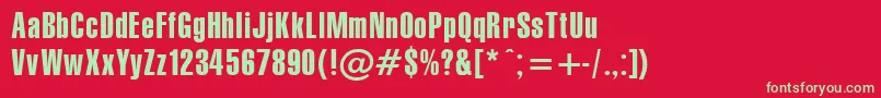 Gymncomp Font – Green Fonts on Red Background